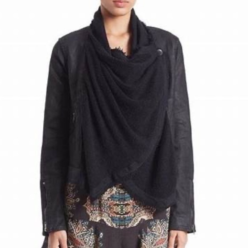 Free People Drape Front Moto Jacket - Picture 2 of 10
